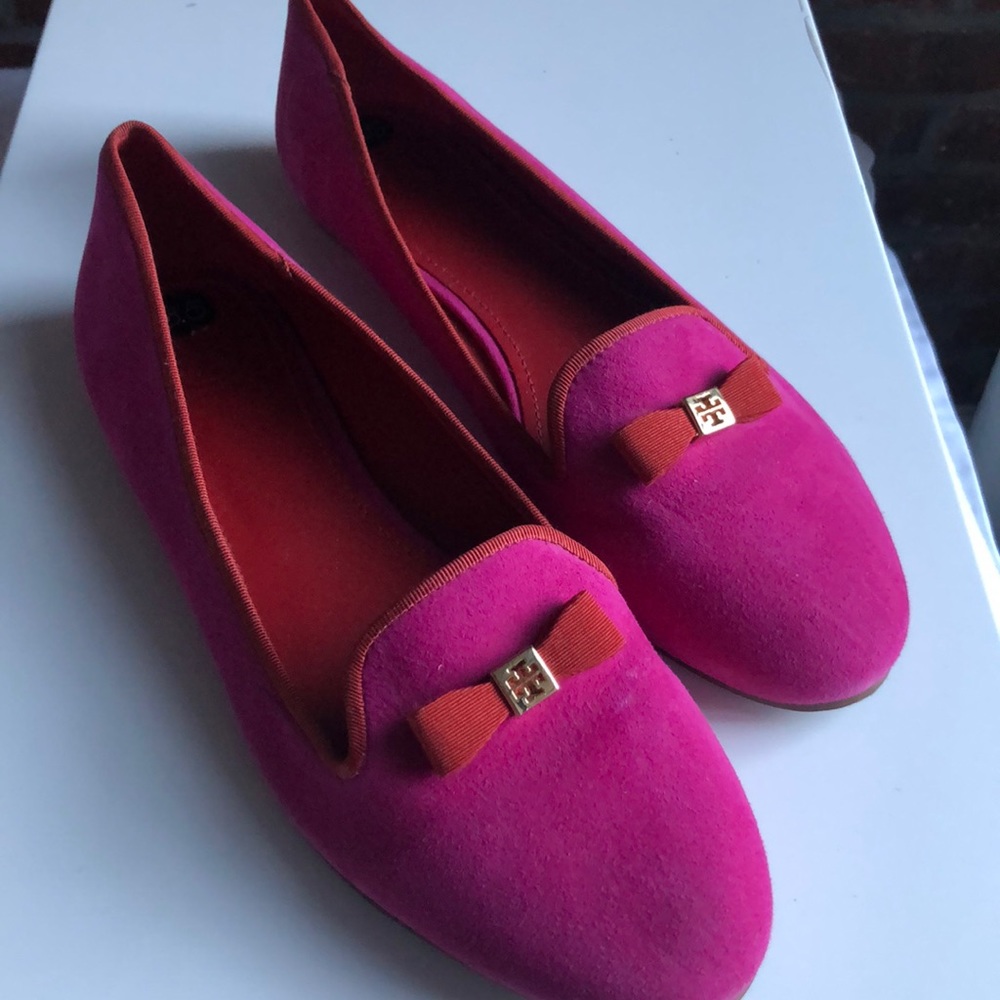 Tory Burch flats pink & red